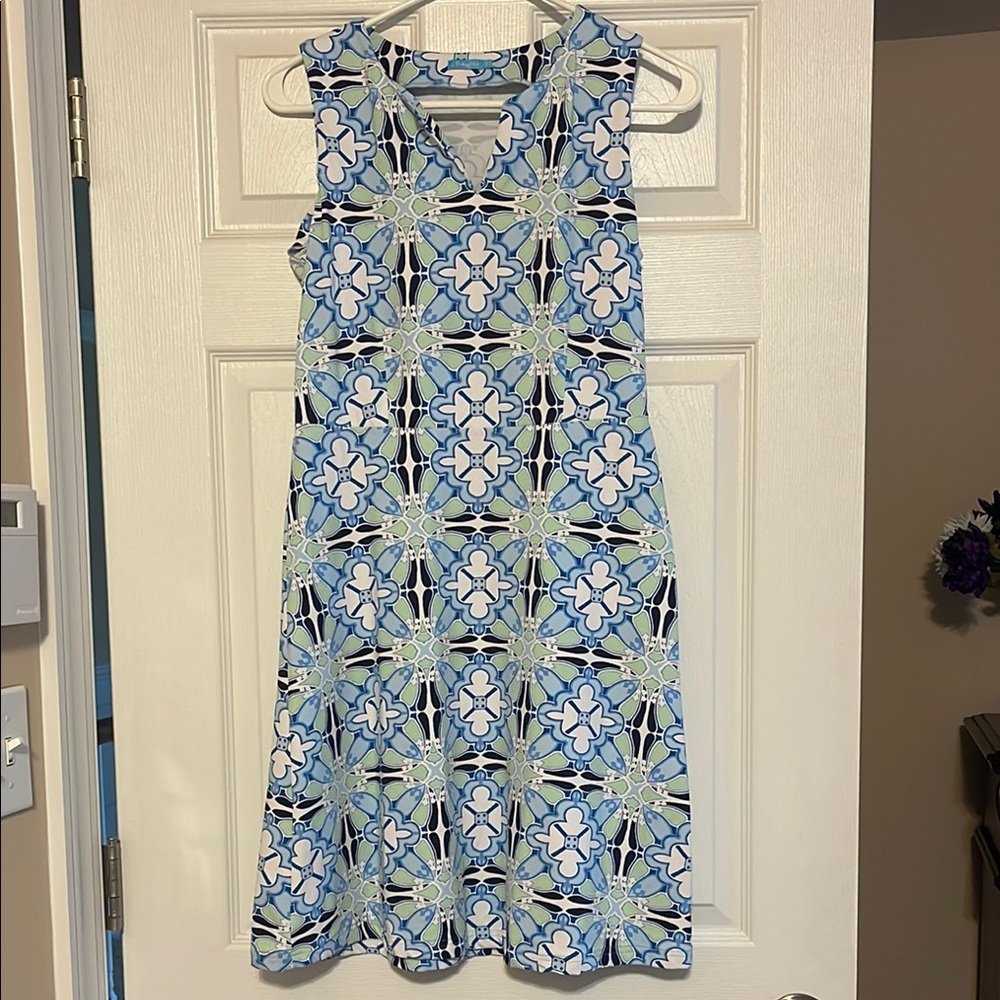 J. McLaughlin Blue and White Floral Dress